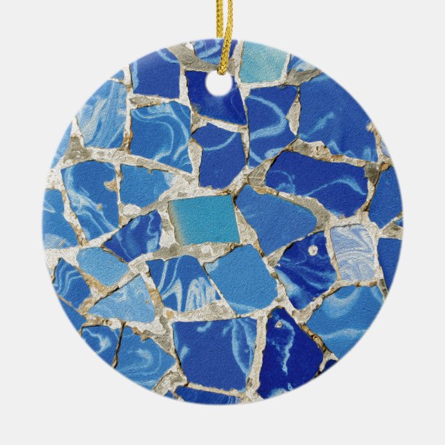 Gaudi Mosaiken mit einer Öl-Touch Keramik Ornament (Vorne)