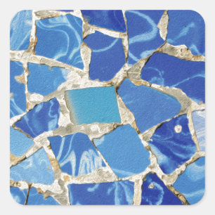 Gaudi Mosaiken mit einer Öl-Touch Quadratischer Aufkleber
