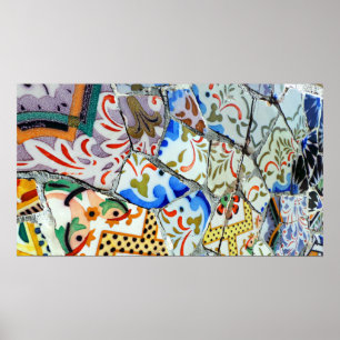 Gaudi's Park Guell Mosaic Tiles Poster