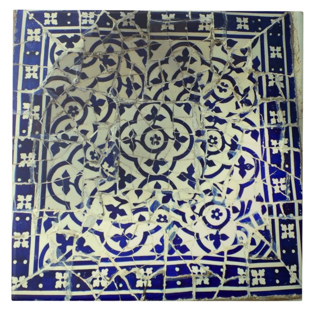 Gaudis Park Guell Mosaik-Fliesen Barcelona Fliese (Vorderseite)