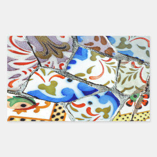 Gaudis Park Guell Mosaik-Fliesen Rechteckiger Aufkleber