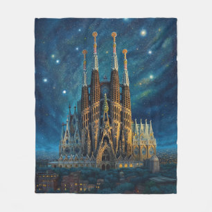 Gaudis Starry Dream   Barcelona Sagrada Familia Fleecedecke