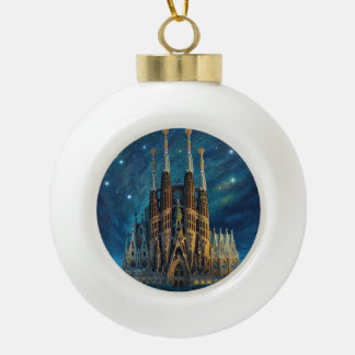 Gaudis Starry Dream | Barcelona Sagrada Familia Keramik Kugel-Ornament