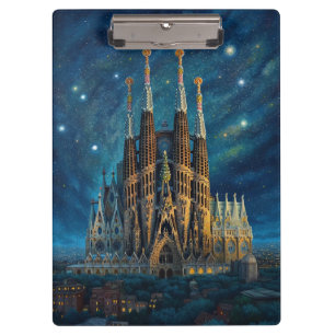 Gaudis Starry Dream Barcelona Sagrada Familia Klemmbrett