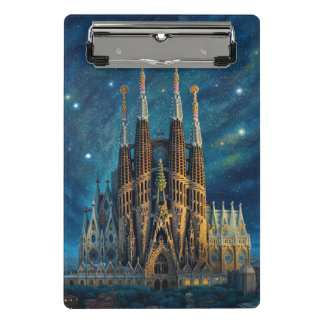 Gaudis Starry Dream | Barcelona Sagrada Familia Mini Klemmbrett
