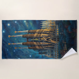 Gaudís Sternentraum   Barcelona Sagrada Familia Strandtuch