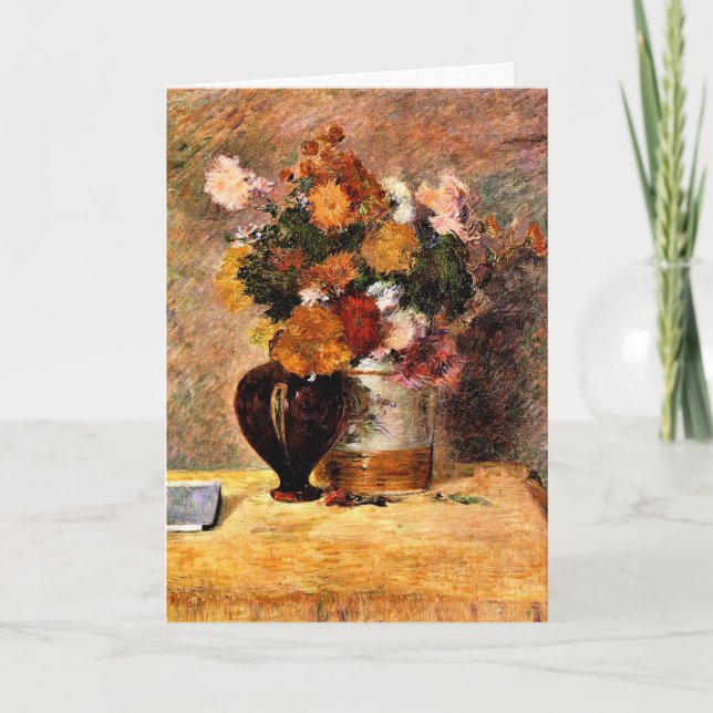 Gauguin - Blume und Japanisches Buch Karte (Vorderseite)