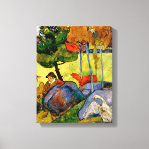 Gauguin - Bretonischer Junge in einer Landschaft, Leinwanddruck