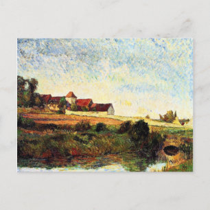 Gauguin - Der Bauernhof in Grue, berühmtes Gemälde Postkarte