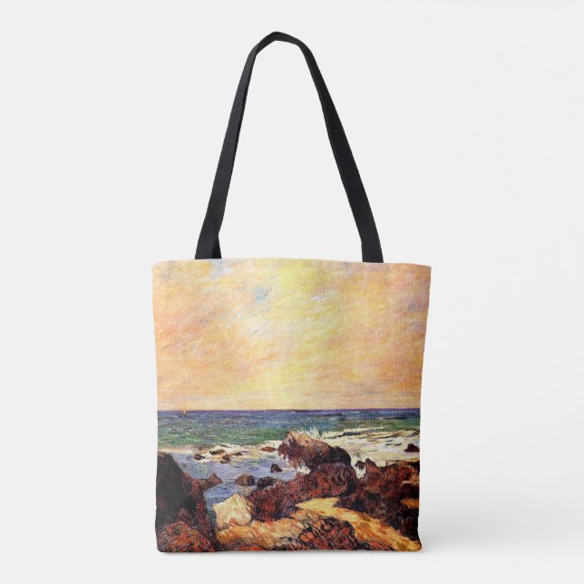 Gauguin - Felsen und Meer, 1886, Malerei, Tasche (Rückseite)