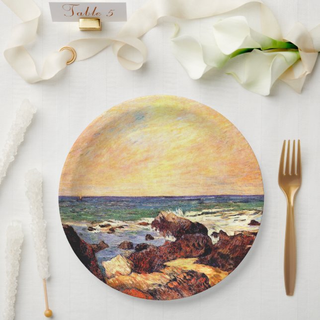 Gauguin - Felsen und Meer, Pappteller (Hochzeit)