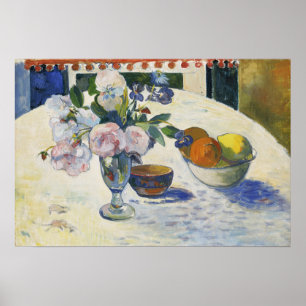 Gauguin - Fleurs Et Bol De Fruits Sur Un Tableau 1