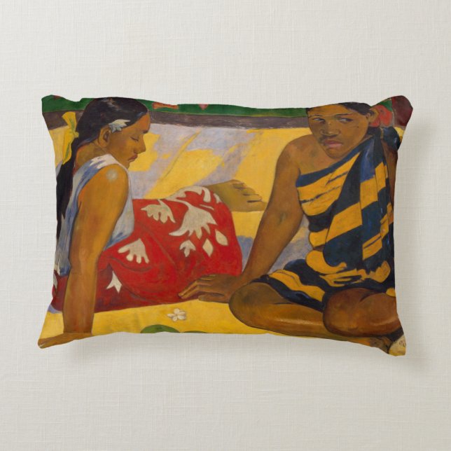 Gauguin Französisch Polynesien Tahiti Frauen Maler Dekokissen (Rückseite)