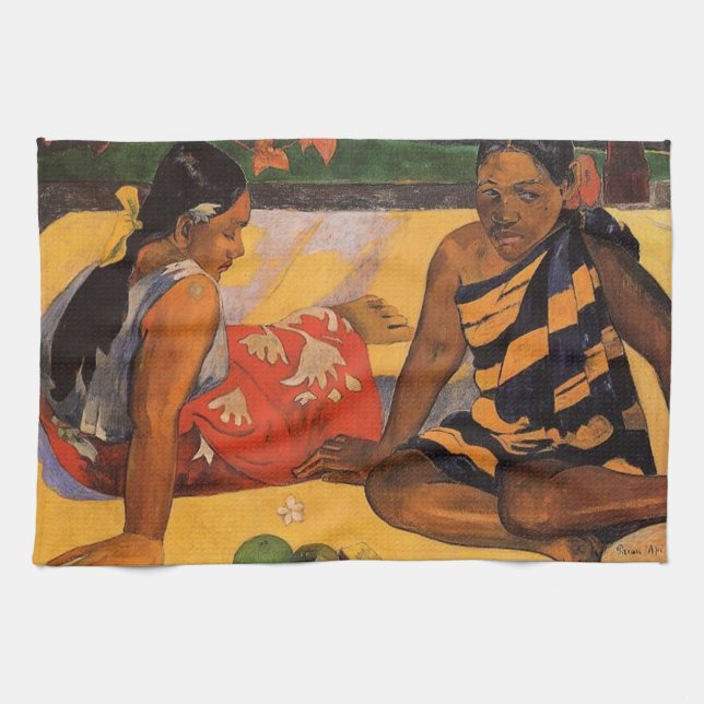 Gauguin Französisch Polynesien Tahiti Frauen Maler Handtuch (Horizontal)
