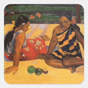 Gauguin Französisch Polynesien Tahiti Frauen Maler Quadratischer Aufkleber