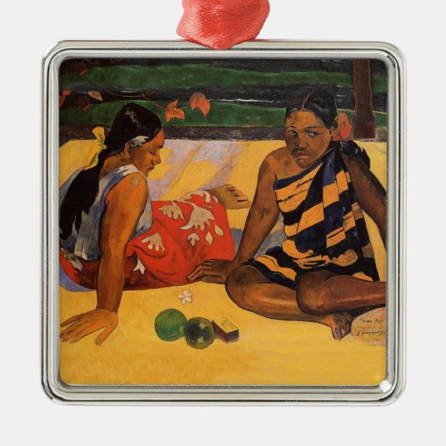 Gauguin Französisch Polynesien Tahiti Frauen Maler Silbernes Ornament (Vorne)