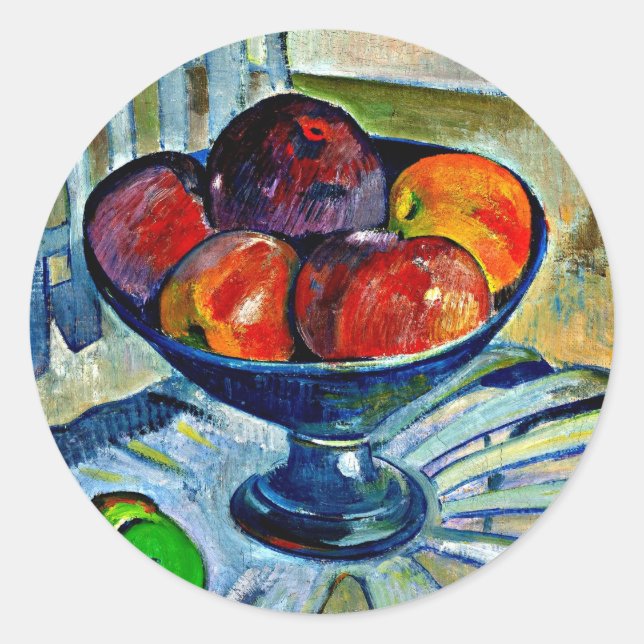 Gauguin - Fruchtsäfte auf einem Gartensitzplatz Runder Aufkleber (Vorderseite)