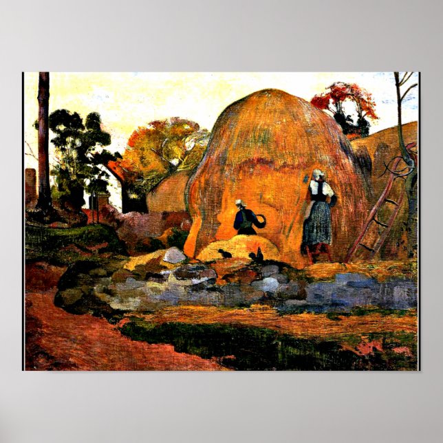 Gauguin - Gelbe Haystacks Golden Harvest Poster (Vorne)