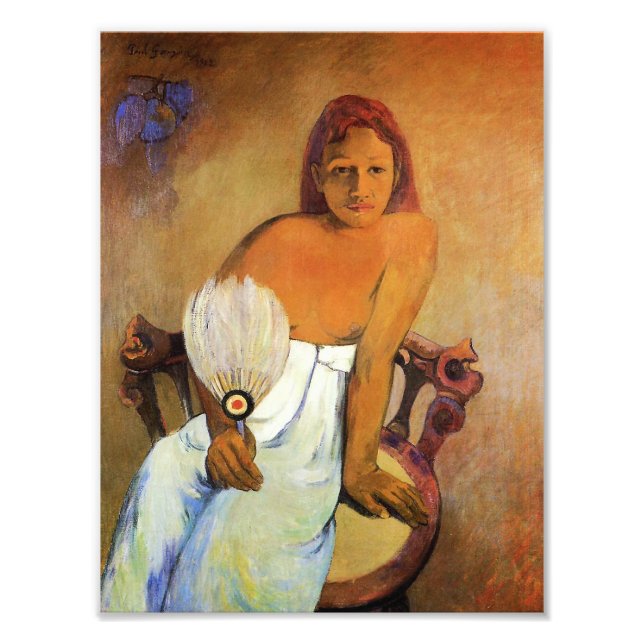 Gauguin Girl Avec Un Ventilateur Photo Impression (Devant)