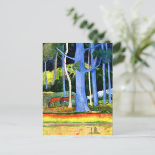 Gauguin - Landschaft mit blauen Baumstämmen Postkarte