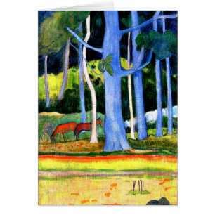Gauguin - Landschaft mit zwei blauen Baumstämmen