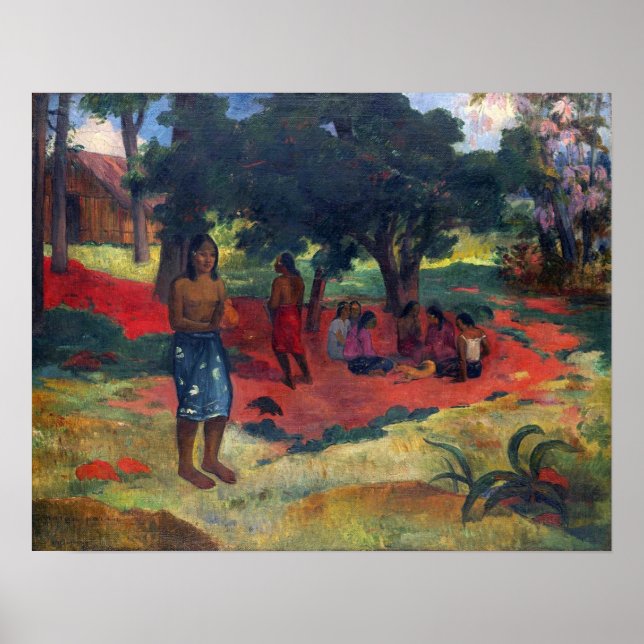 Gauguin - Parau Parau (flüsterte Worte) 1892 Poster (Vorne)