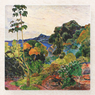 Gauguin - Poster für tropische Vegetation Glasuntersetzer