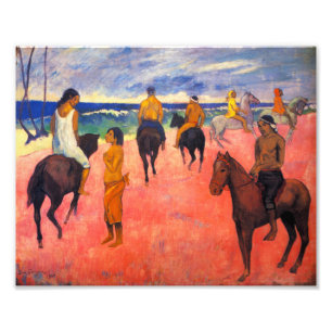 Gauguin Reiter auf dem Strand-Druck Fotodruck