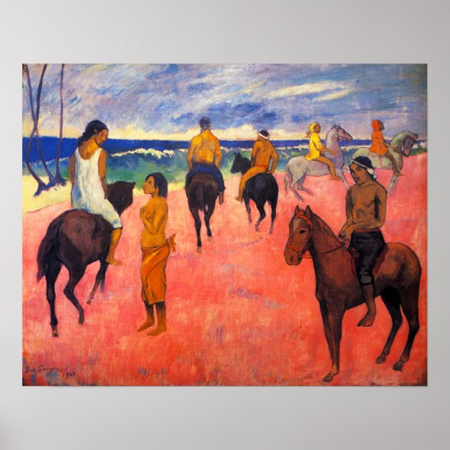 Gauguin Riders on the Beach Poster (Devant)