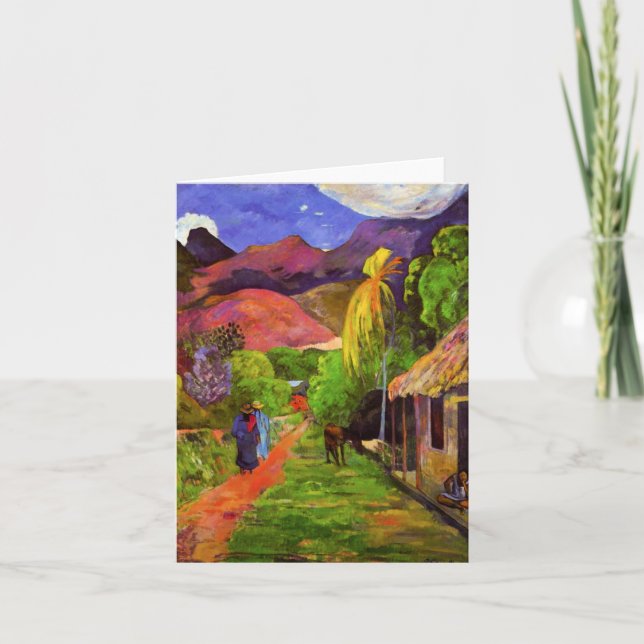 Gauguin Road in Tahiti Note Card Karte (Vorderseite)