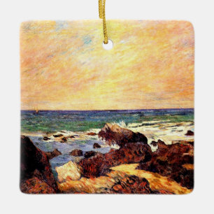 Gauguin - Rocks and Sea, 1886, painting Keramikornament