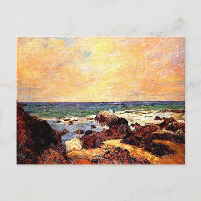Gauguin - Rocks and Sea, 1886, painting Postkarte (Vorderseite)