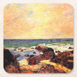 Gauguin - Rocks and Sea, fine art, Rechteckiger Pappuntersetzer<br><div class="desc">Paul Gauguin's famous painting,  Rocks and Sea.</div>