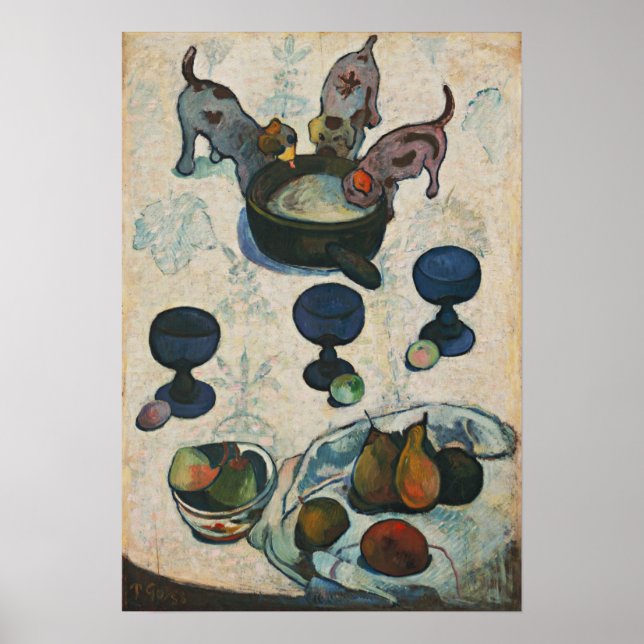 Gauguin - Stillleben mit drei Welpen 1888 Poster (Vorne)