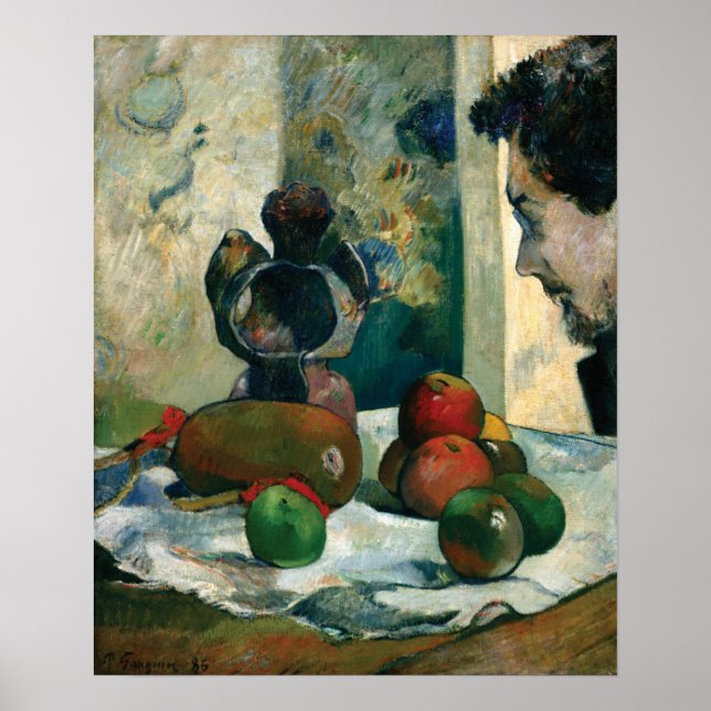 Gauguin - Stillleben mit Profil von Laval 1886 Poster (Vorne)