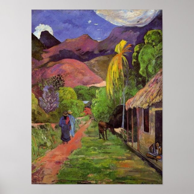 Gauguin - Straße in Tahiti Poster (Vorne)
