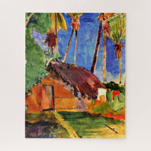 Gauguin - Strohdachhütte unter den Palmen