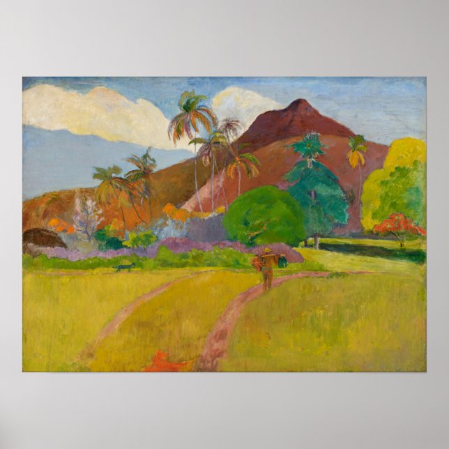 Gauguin - Tahitianische Landschaft 1891 Poster (Vorne)