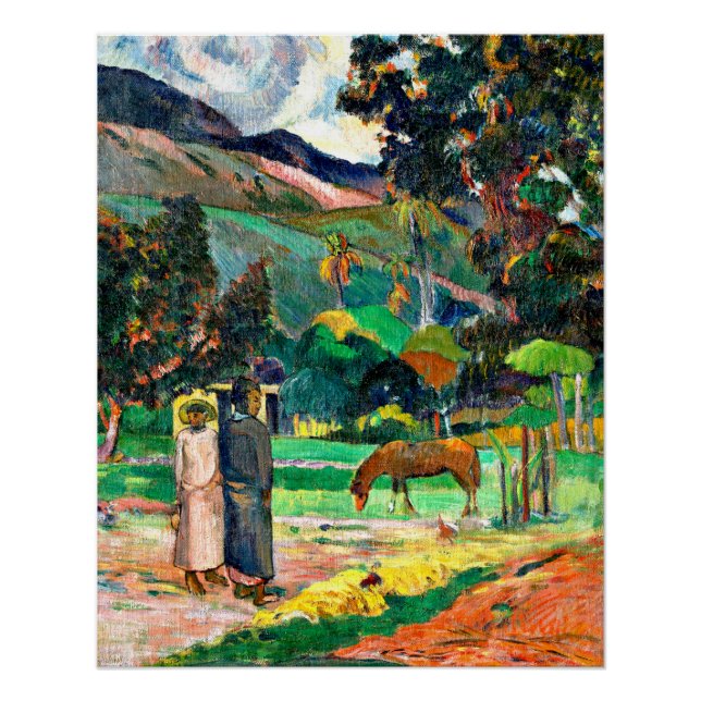 Gauguin - Tahitianische Landschaft, 1892 Poster (Vorderseite)
