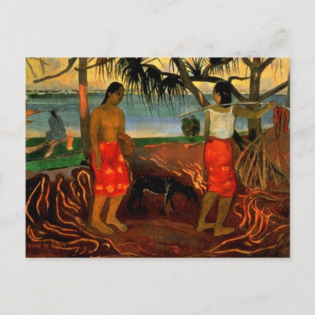 Gauguin - Unter dem Pandanus-Baum Postkarte (Vorderseite)