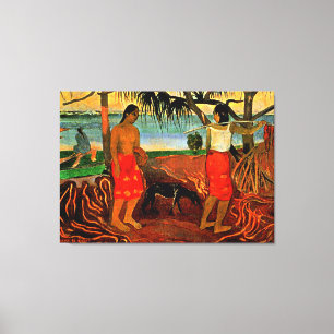 Gauguin - Unter dem Pandanusbaum Leinwanddruck