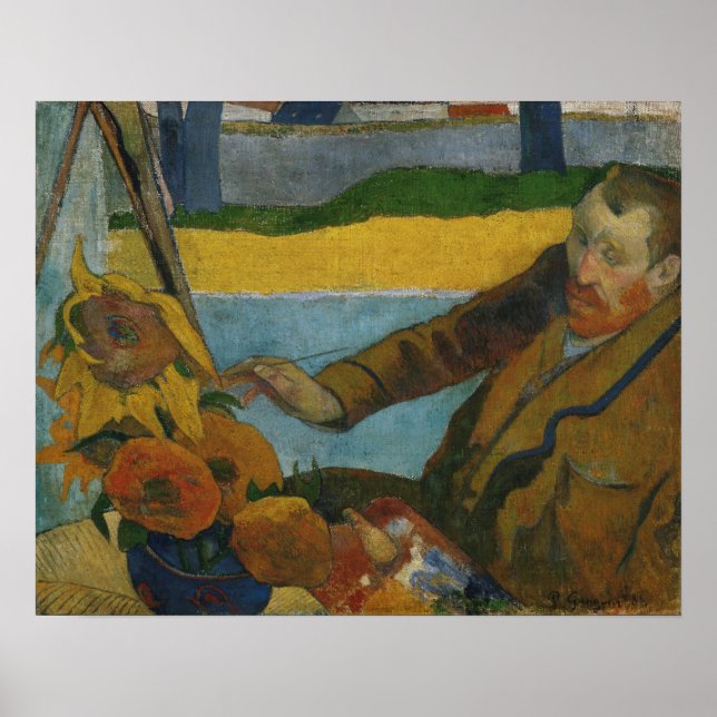 Gauguin - Vincent Van Gogh Gemälde Sunflowers Poster (Vorne)
