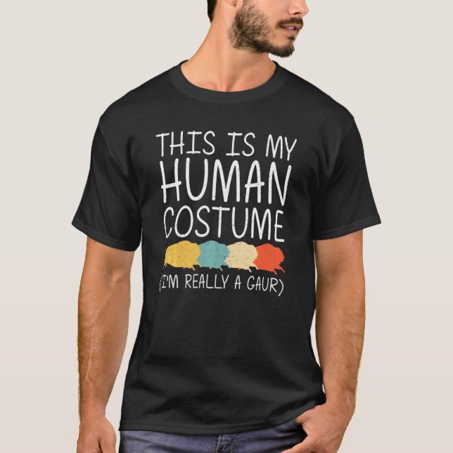 Gaur Halloween Human Costume Indian Bison Ox Easy T-Shirt (Vorderseite)