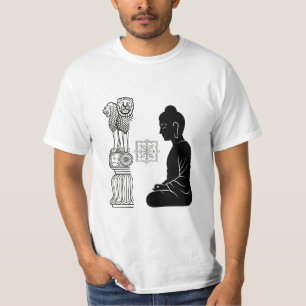 Gautam Buddh Dhamma Meditation Grafik-T-Shirt M T-Shirt