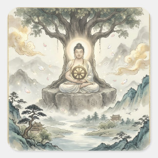 Gautam Buddh Meditation Art Aufkleber - Friedliche