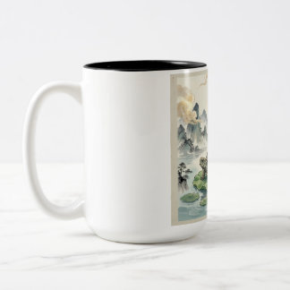 Gautam-Buddh-Meditations-Kunstbecher - Friedvolle  Zweifarbige Tasse