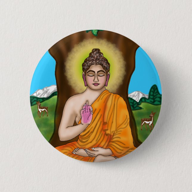 Gautam-Buddha-Knopf Button (Vorderseite)