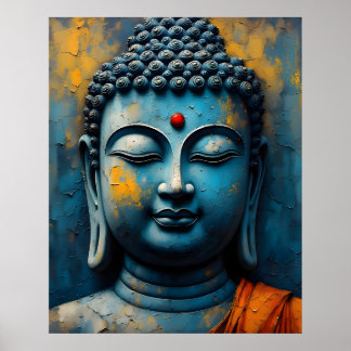 Gautama Buddha Malerei - Moderne Impasto-Kunst Poster