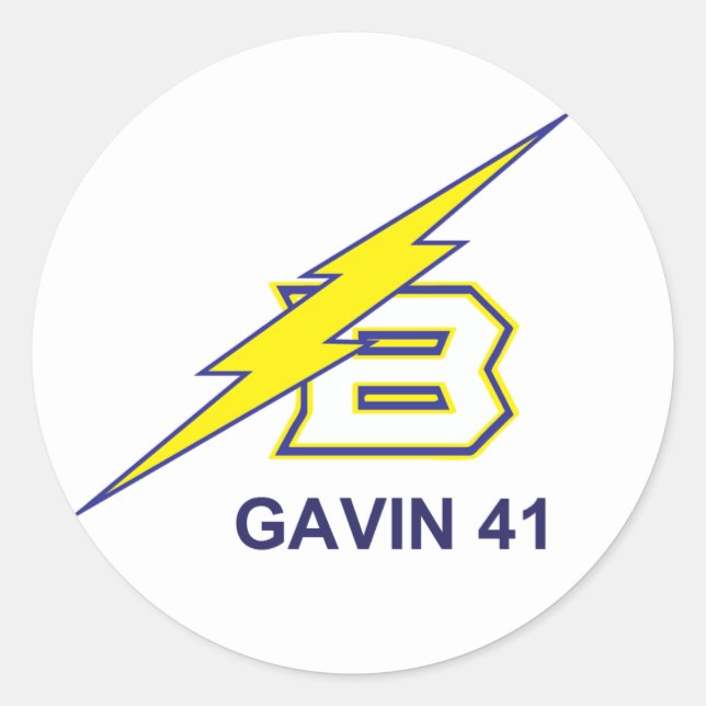 GAVIN 41 RUNDER AUFKLEBER (Vorderseite)