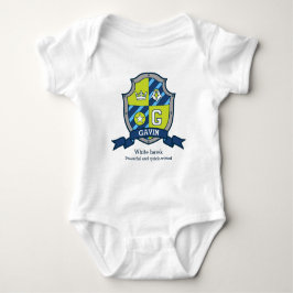 Gavin Jungs G Name & Bedeutung Ritter Schild Baby Strampler